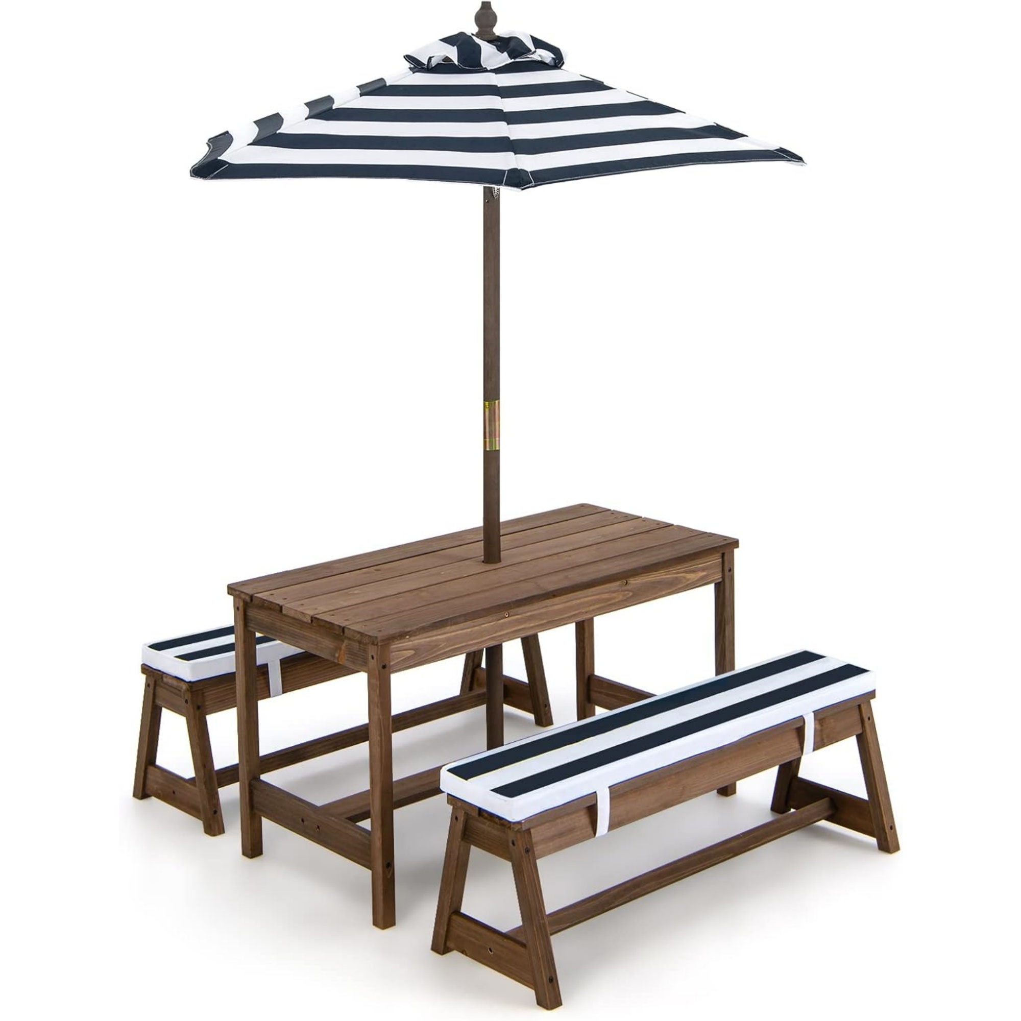 Kids Outdoor Bench Table - Stół piknikowy dla dzieci z parasolem,