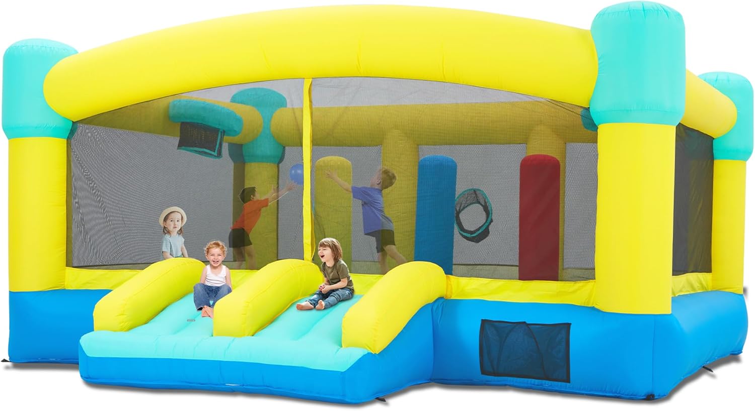 Kids Outdoor House With Slide - Duży dmuchany zamek do skakania, 15