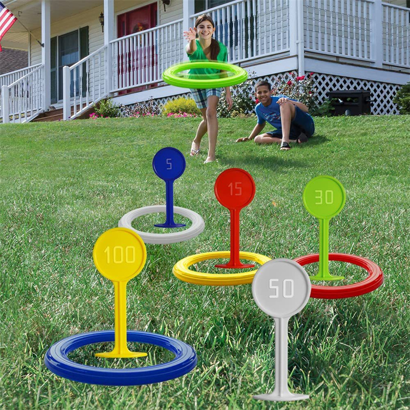 Kids Outdoor Yard Toys - Plastikowa gra w rzucanie obręczami dla