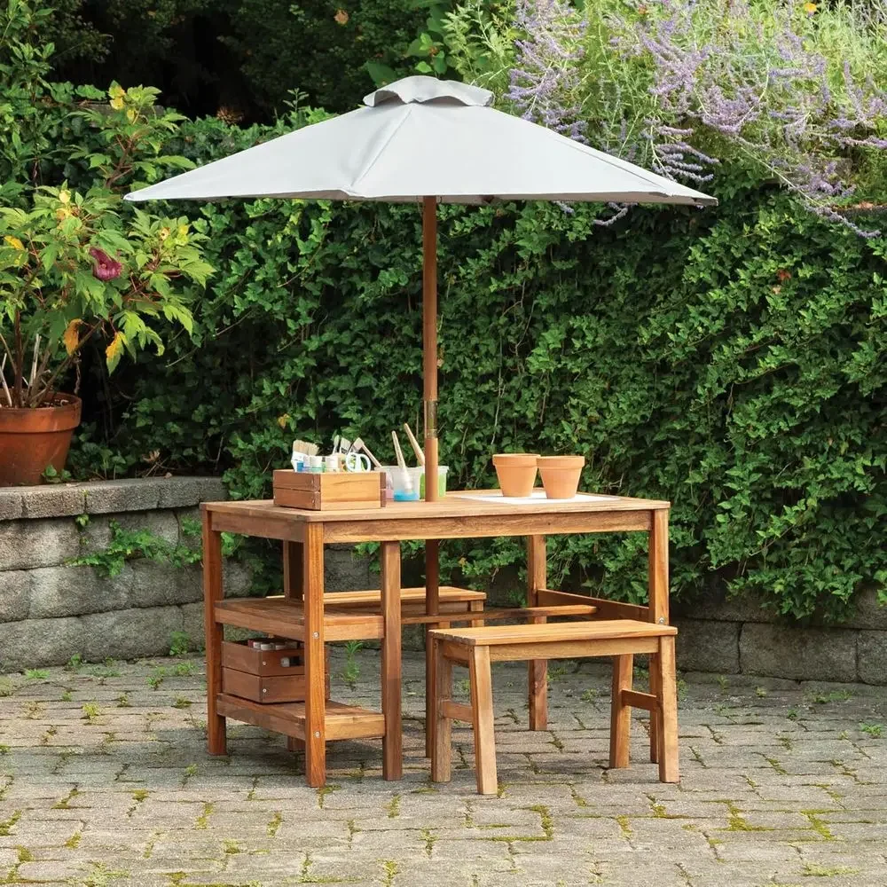 Kids Outdoor Bench Table - Zestaw mebli ogrodowych dla dzieci: stolik