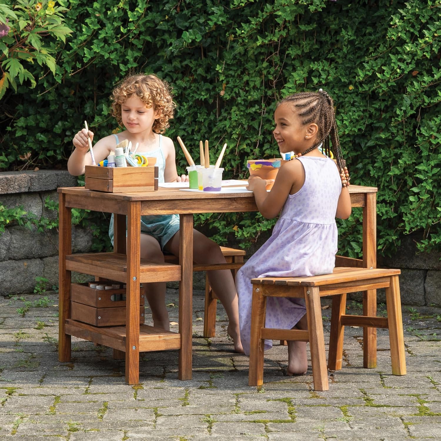 Kids Outdoor Bench Table - Stół do prac plastycznych dla dzieci