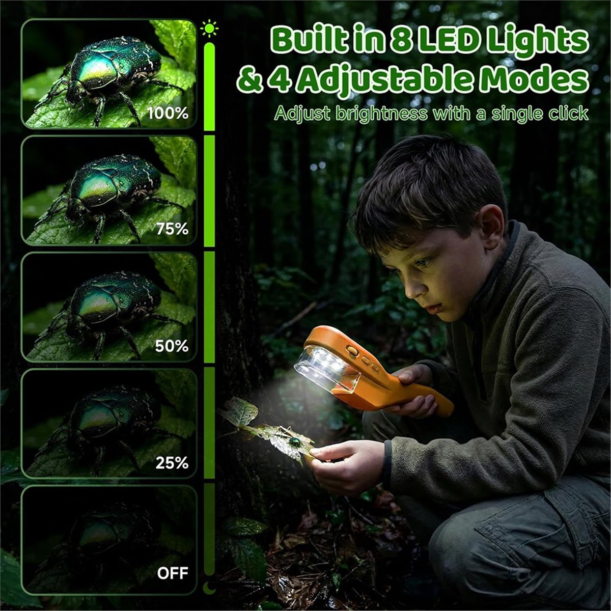 Kids Outdoor Explorer Kit - Mikroskop ręczny 500X dla dzieci, ekran
