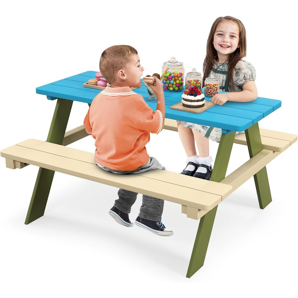 Kids Outdoor Bench Table - Stół piknikowy dla dzieci, stół ogrodowy