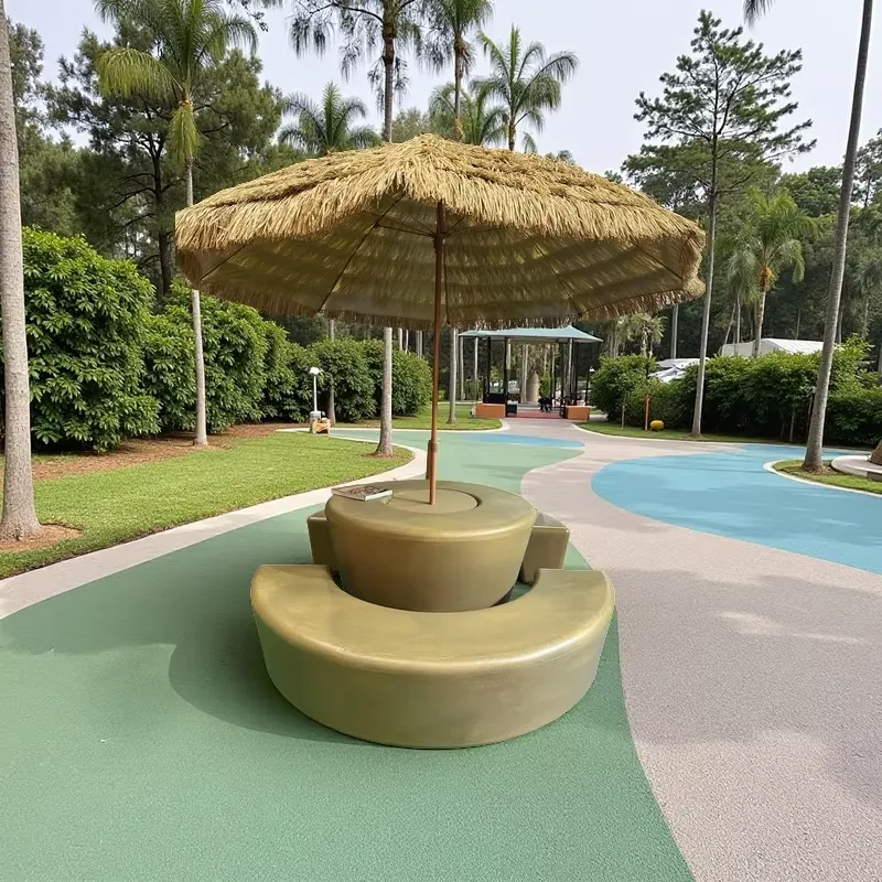 Kids Outdoor Bench Table - Nowoczesny okrągły zestaw stołu i krzeseł
