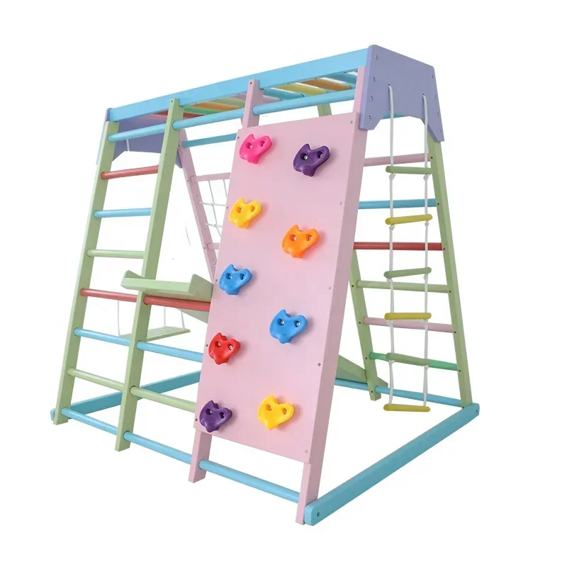 Kids Outdoor Gym Equipment - Drewniany zestaw do wspinaczki dla dzieci