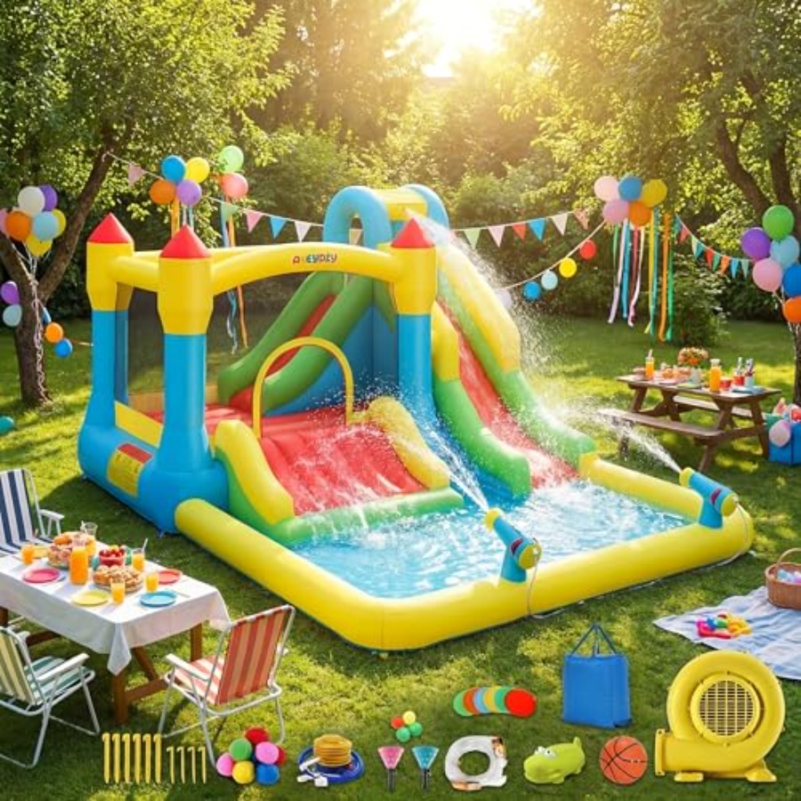 Nadmuchiwany zamek wodny do uż – Kids Outdoor House With Slide recenzja i cena