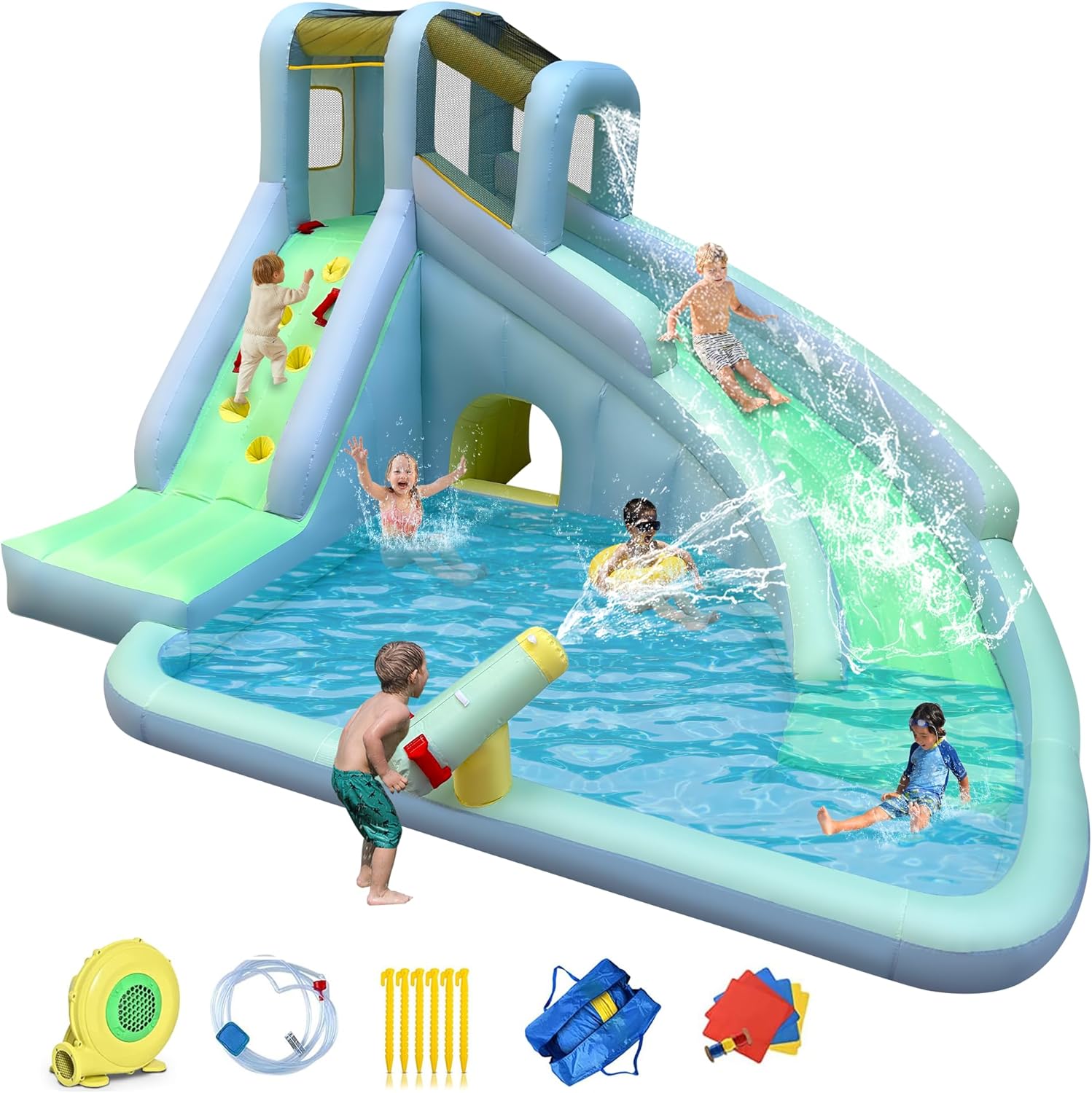 Nadmuchiwany park wodny dla dz – Kids Outdoor House With Slide recenzja i cena