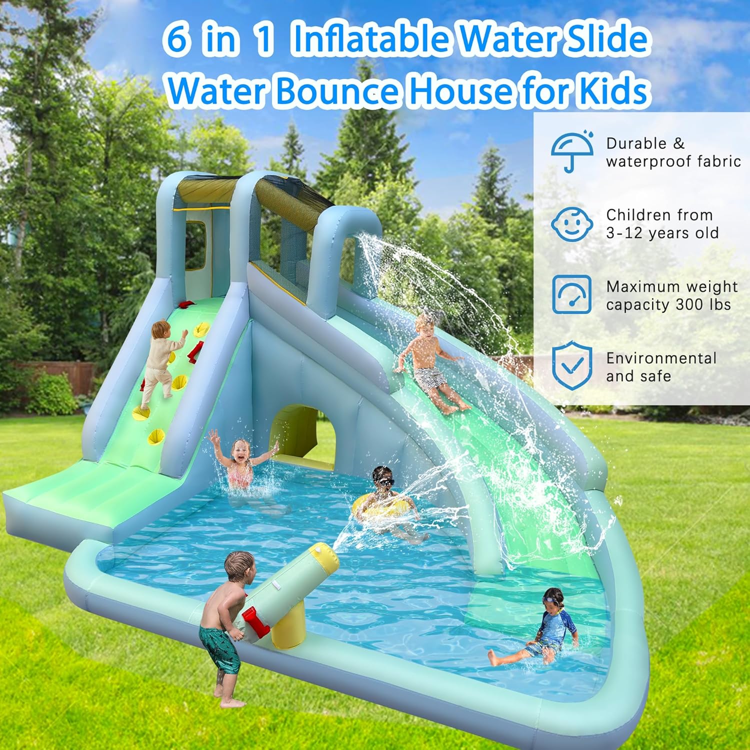 Nadmuchiwany park wodny dla dz – Kids Outdoor House With Slide recenzja i cena