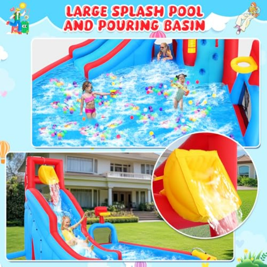 Nadmuchiwany park wodny z zjeż – Kids Outdoor House With Slide recenzja i cena