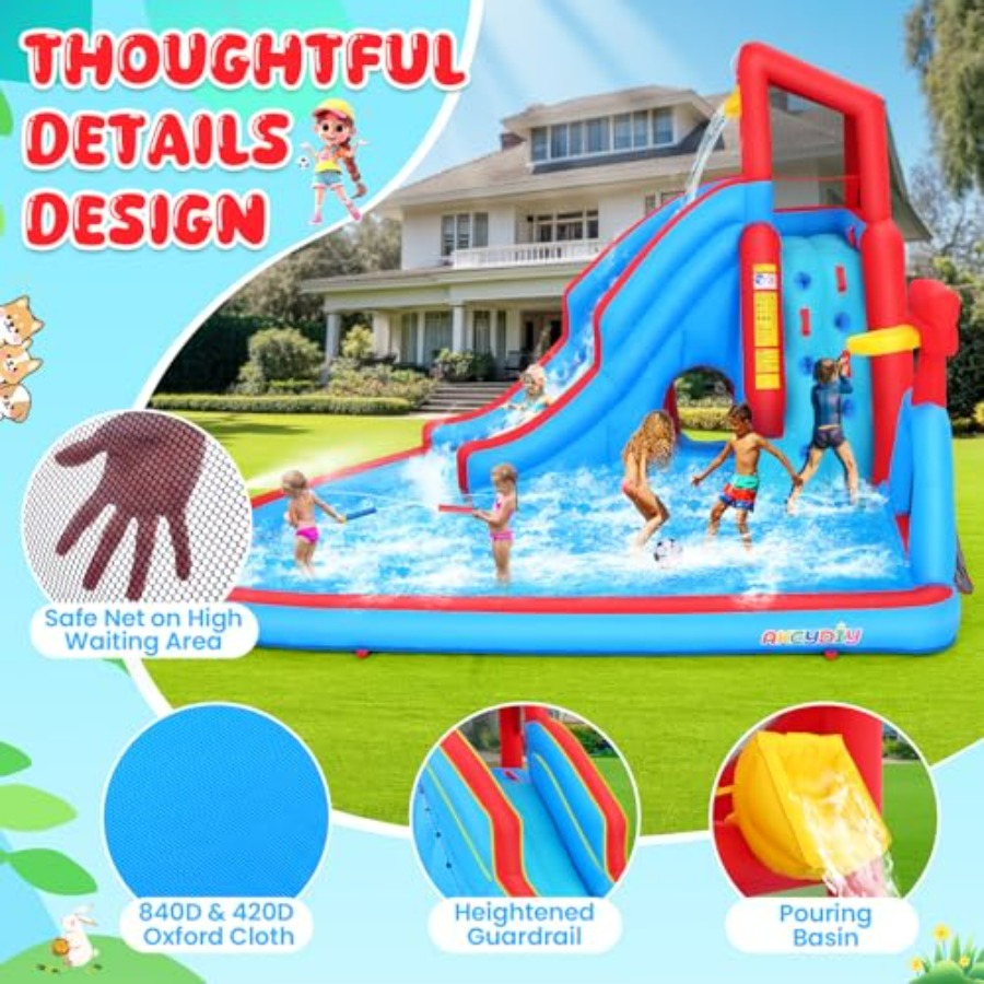 Nadmuchiwany park wodny z zjeż – Kids Outdoor House With Slide recenzja i cena