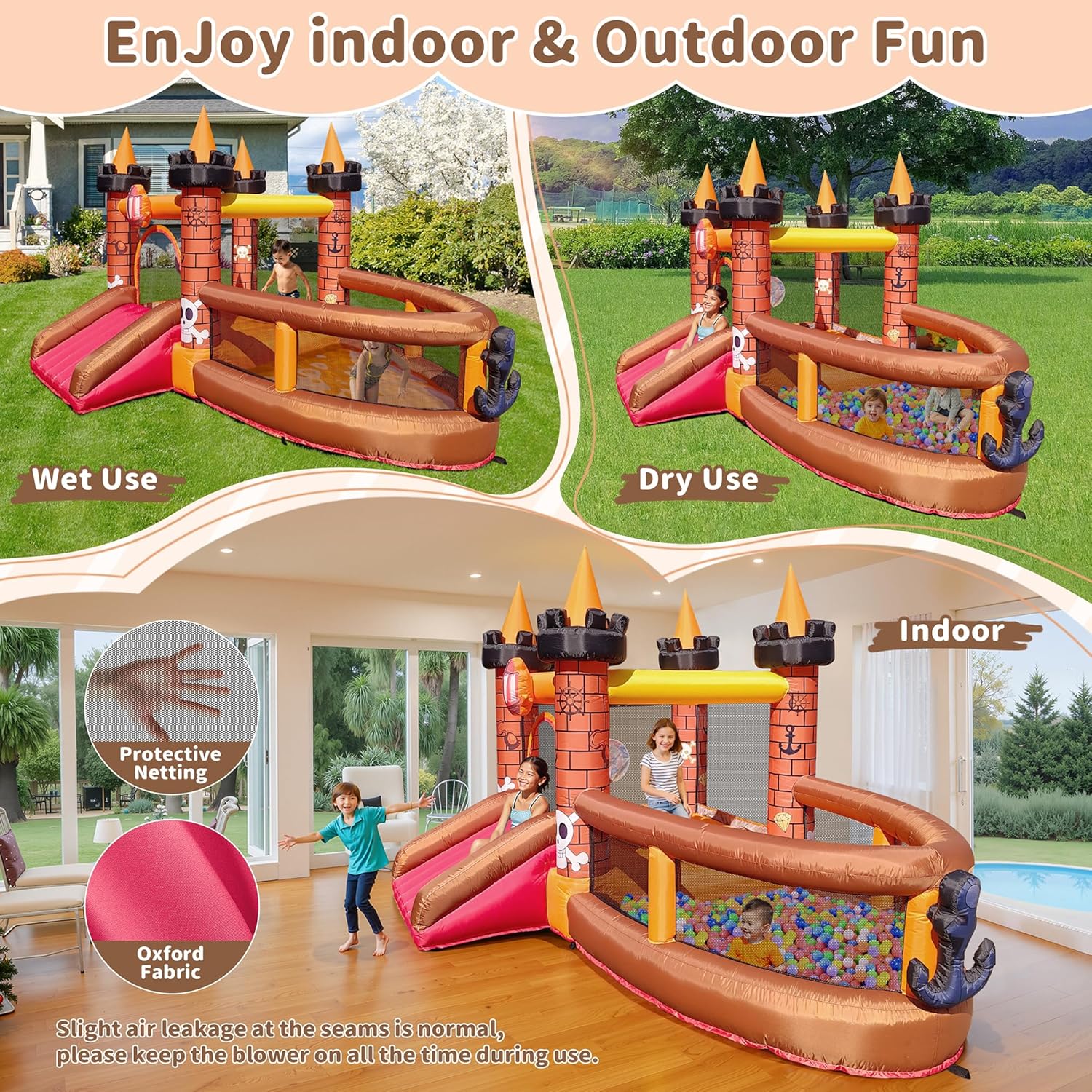 Nadmuchiwany zamek do skakania – Kids Outdoor House With Slide recenzja i cena
