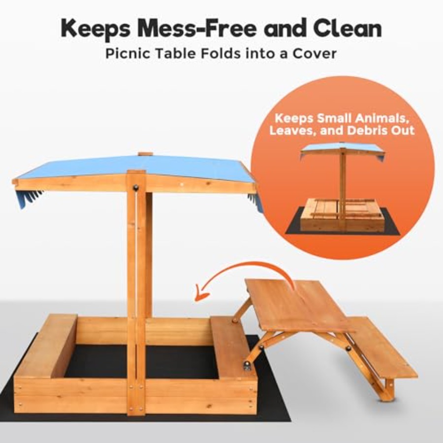 Drewniany piaskownica dla dzie – Kids Outdoor Bench Table recenzja i cena