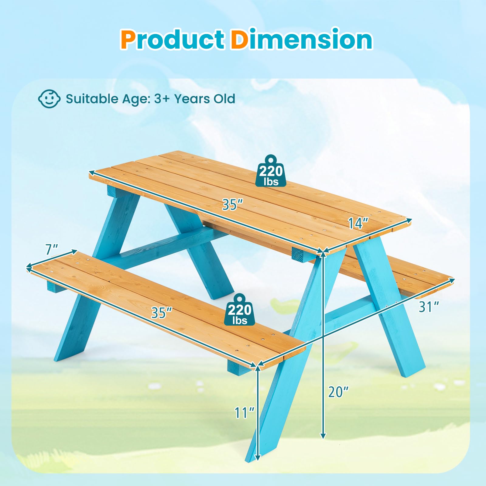 Z-CREAT Dziecięcy Drewniany Ze – Kids Outdoor Bench Table recenzja i cena