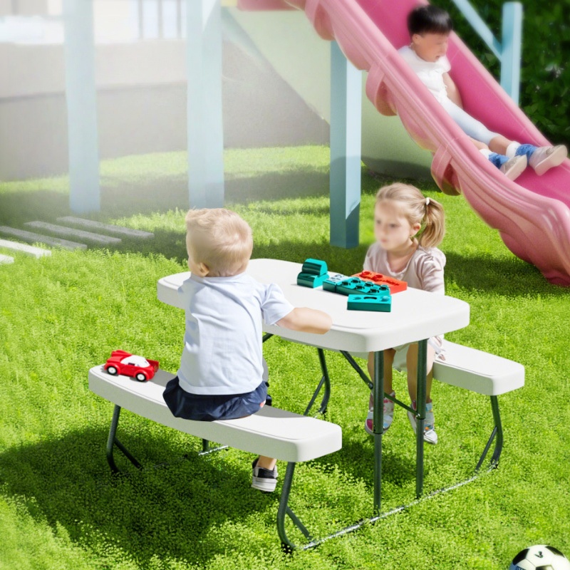 Zestaw składany plastikowy stó – Kids Outdoor Bench Table recenzja i cena