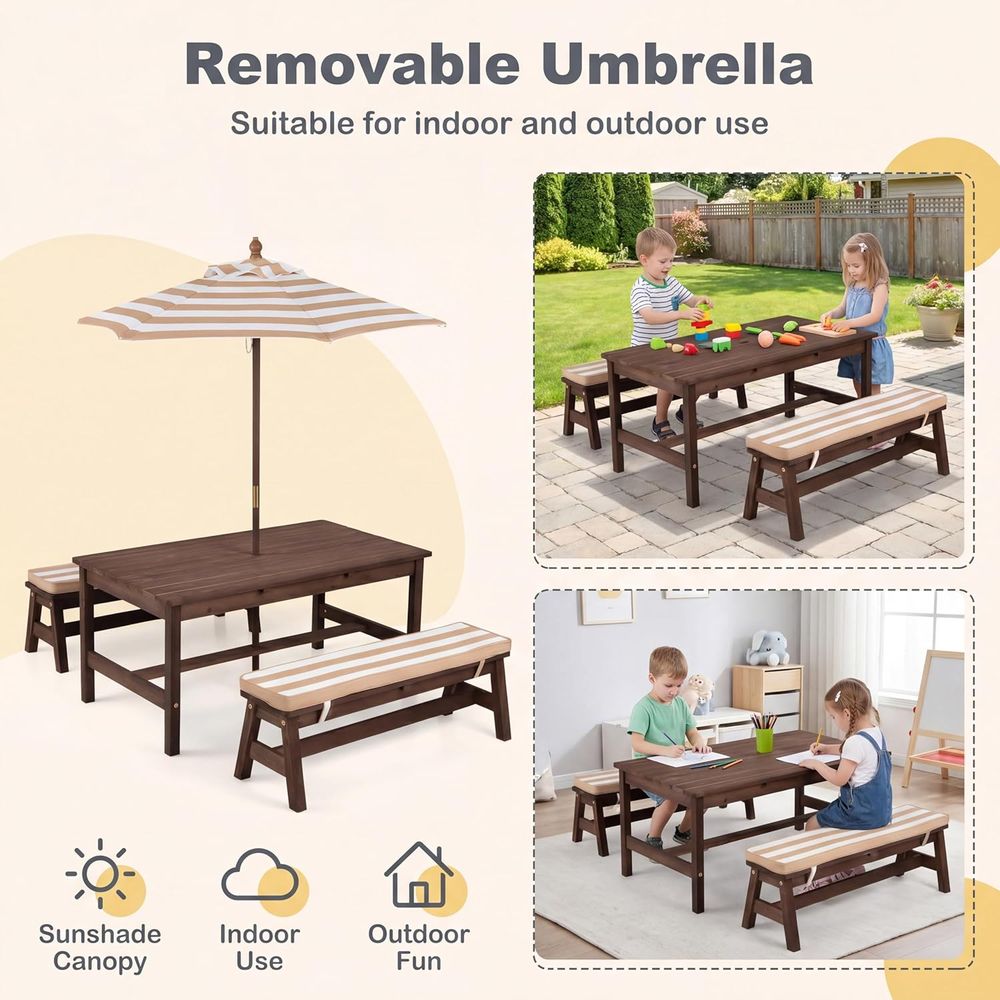 Stół piknikowy dla dzieci, duż – Kids Outdoor Bench Table recenzja i cena