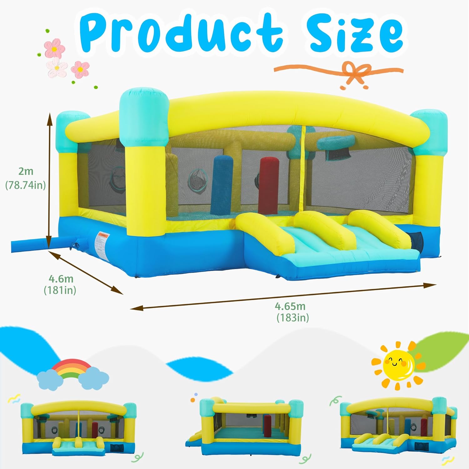 Duży dmuchany zamek do skakani – Kids Outdoor House With Slide recenzja i cena