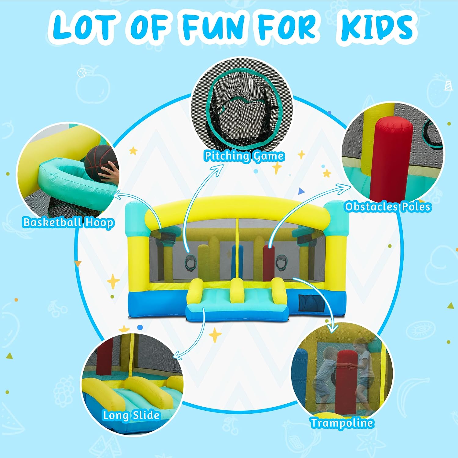 Duży dmuchany zamek do skakani – Kids Outdoor House With Slide recenzja i cena