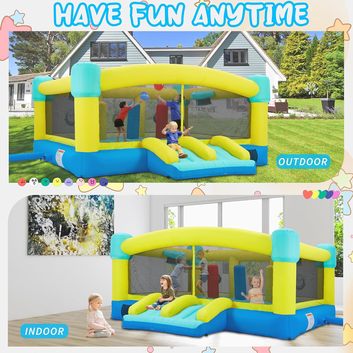 Duży dmuchany zamek do skakani – Kids Outdoor House With Slide recenzja i cena
