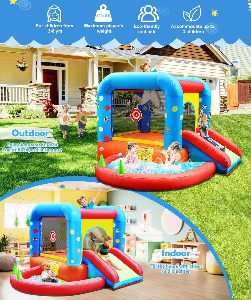Nadmuchiwany zamek do skakania – Kids Outdoor House With Slide recenzja i cena