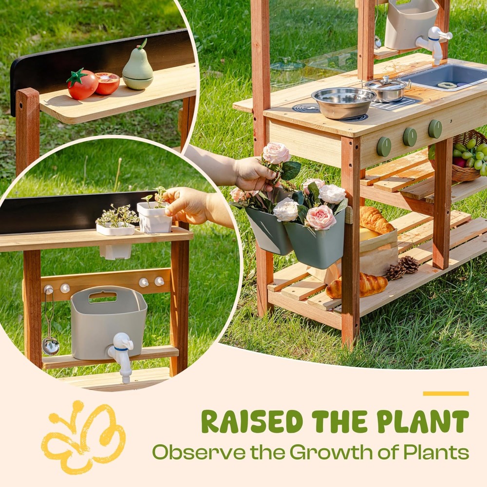 Drewniana kuchnia do zabawy w  – Kids Outdoor Mud Kitchen recenzja i cena