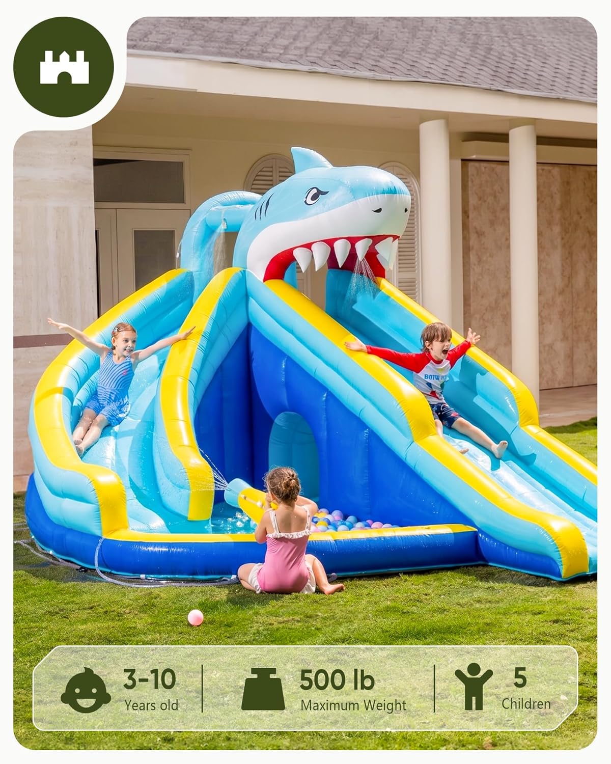 Dmuchana zjeżdżalnia wodna dla – Kids Outdoor House With Slide recenzja i cena