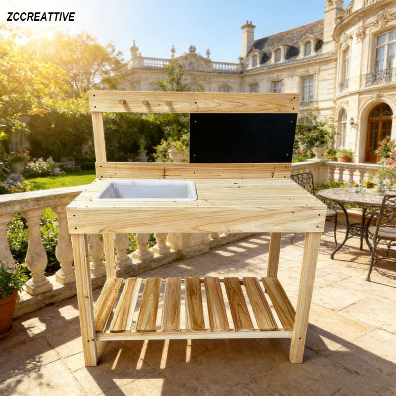 ZCCREATTIVE Dziecięcy Drewnian – Kids Outdoor Mud Kitchen recenzja i cena