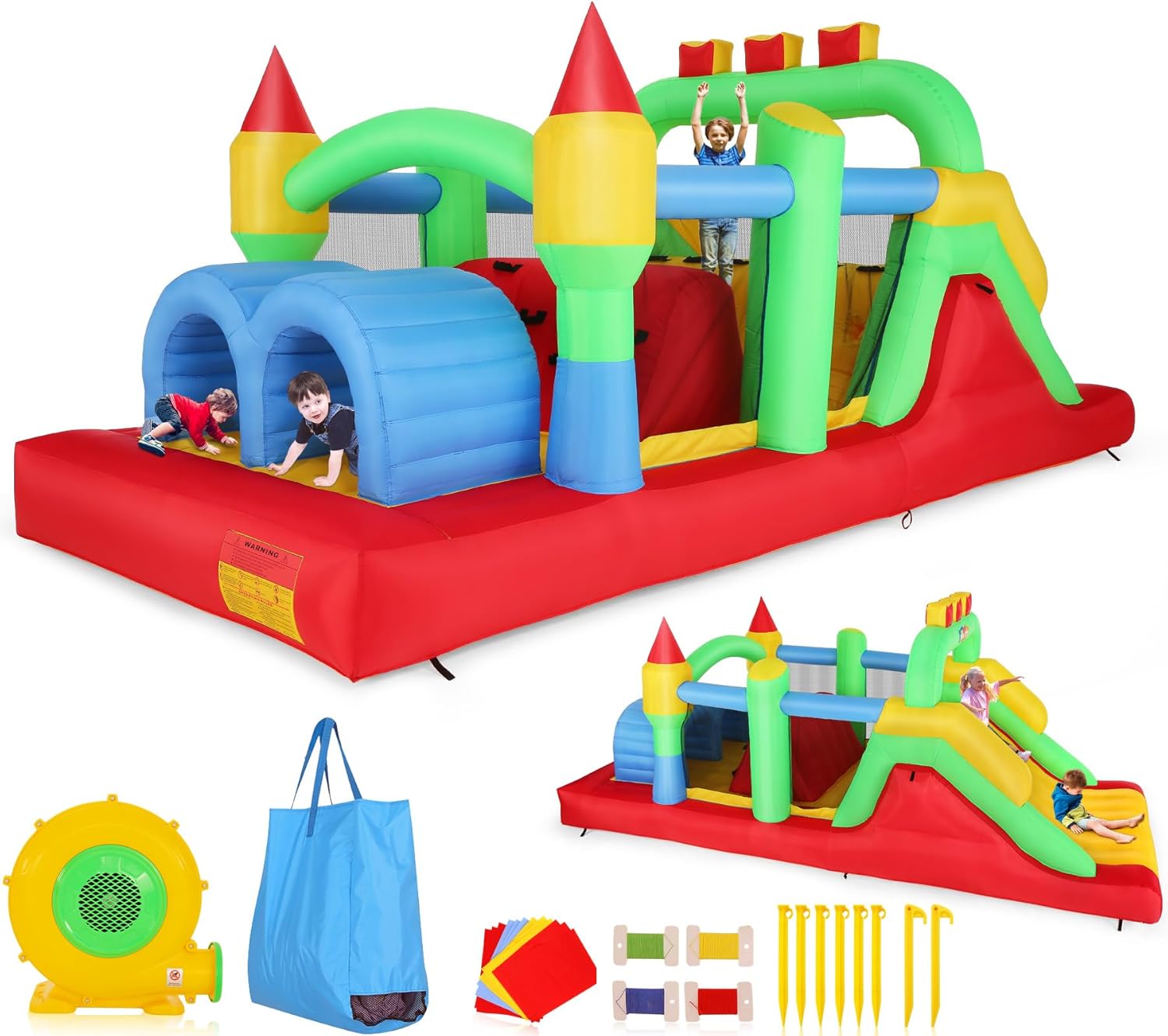 Nadmuchiwana trasa przeszkodow – Kids Outdoor House With Slide recenzja i cena