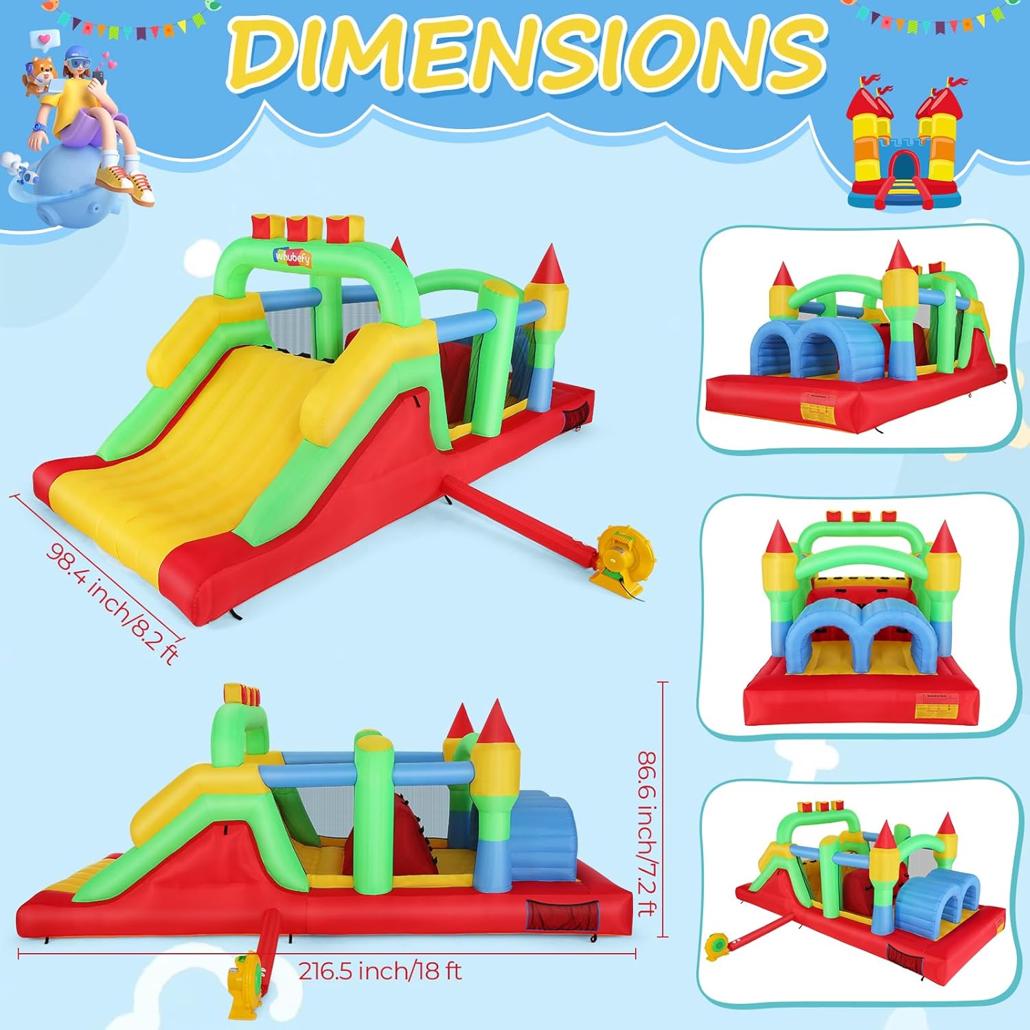 Nadmuchiwana trasa przeszkodow – Kids Outdoor House With Slide recenzja i cena