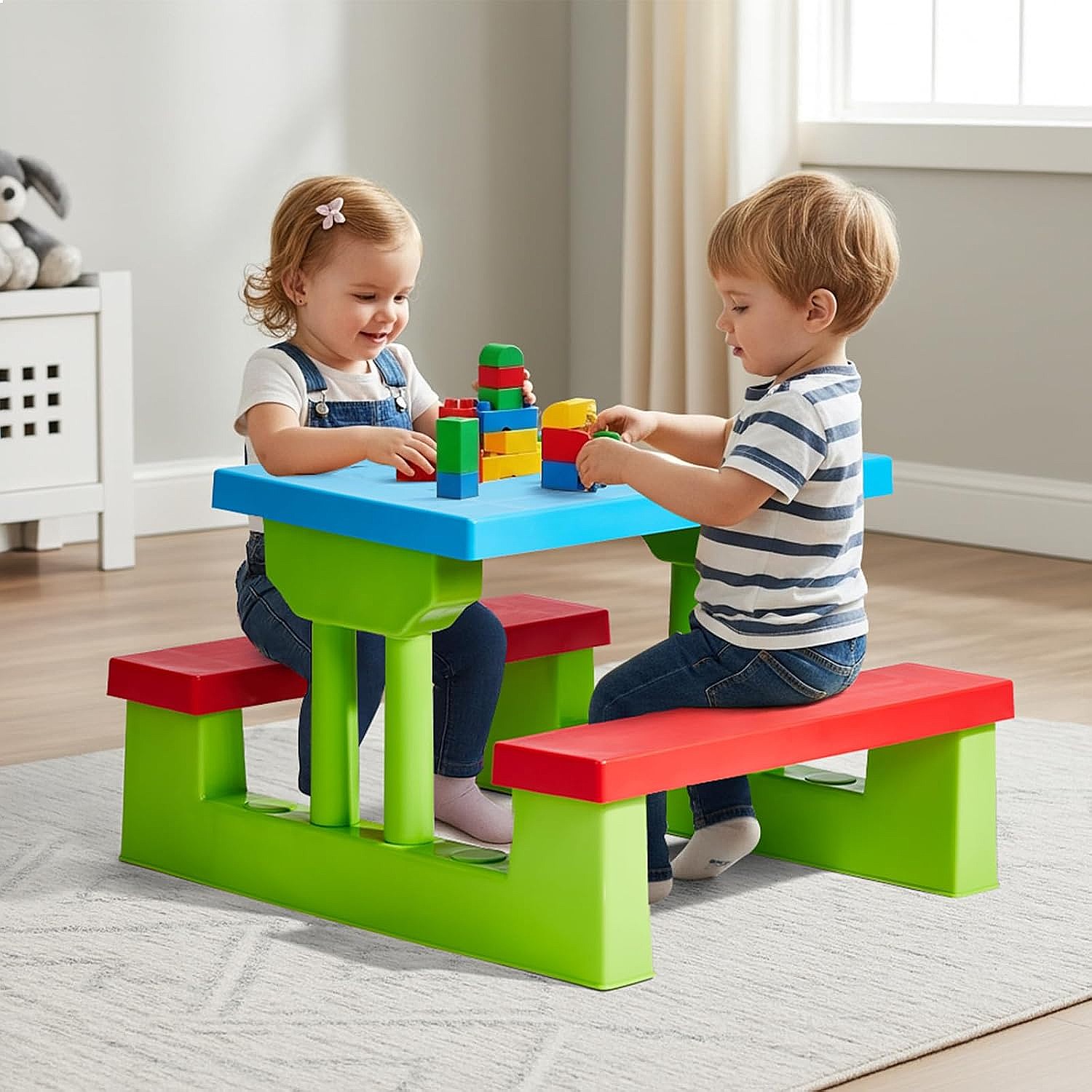 JOYMOR Stół piknikowy dla dzie – Kids Outdoor Bench Table recenzja i cena