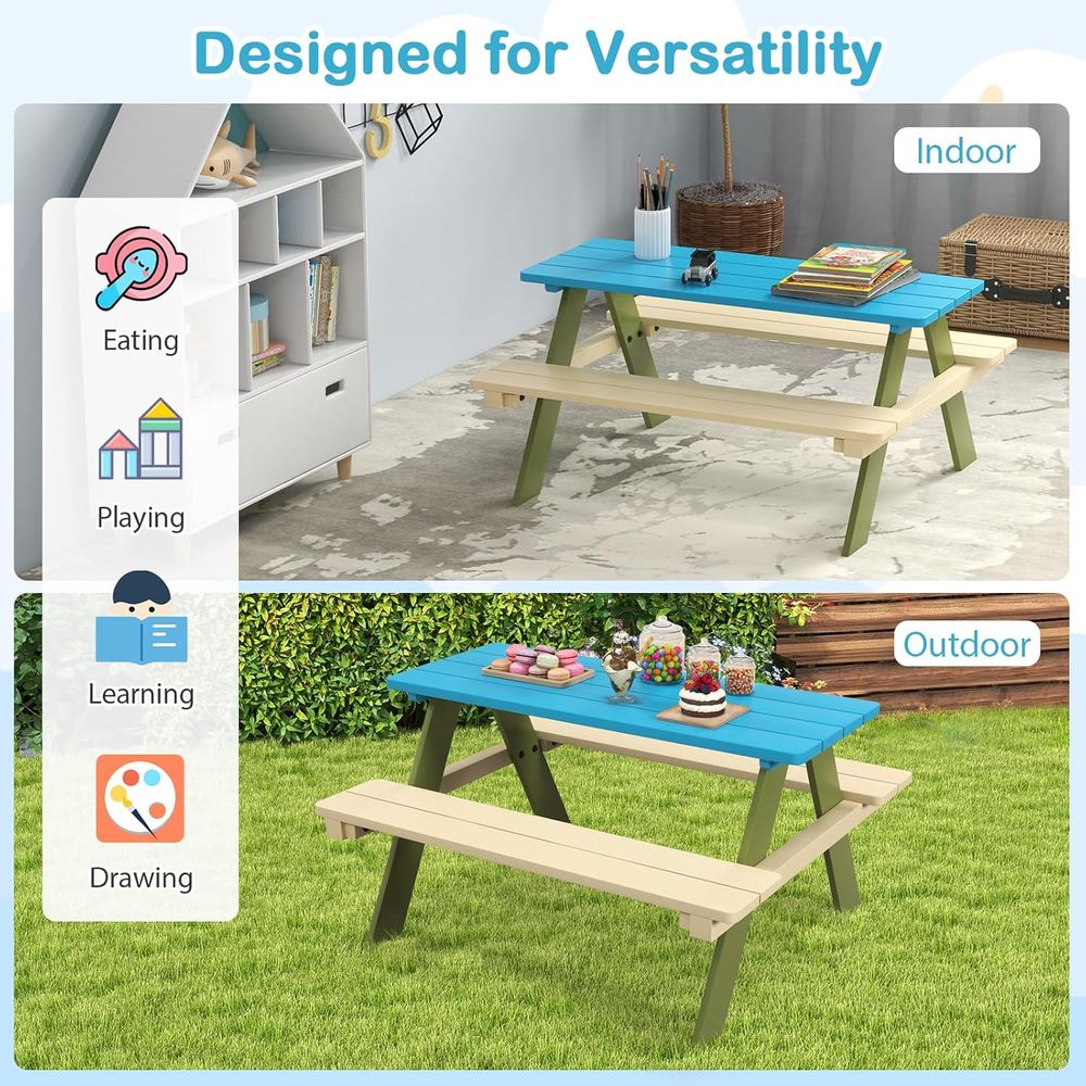 Stół piknikowy dla dzieci, stó – Kids Outdoor Bench Table recenzja i cena