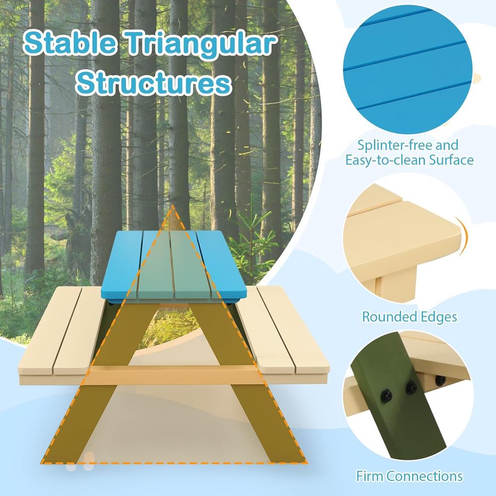 Stół piknikowy dla dzieci, stó – Kids Outdoor Bench Table recenzja i cena