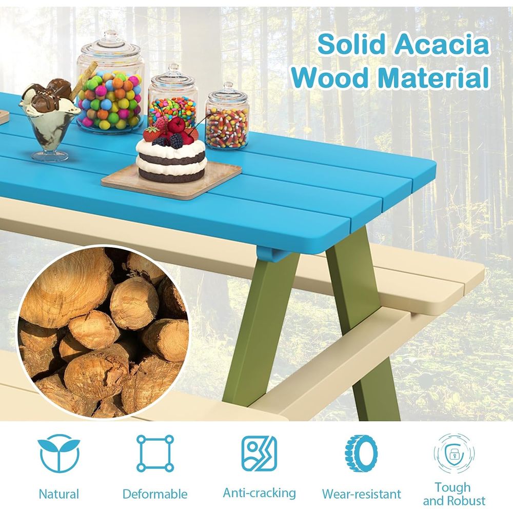 Stół piknikowy dla dzieci, stó – Kids Outdoor Bench Table recenzja i cena
