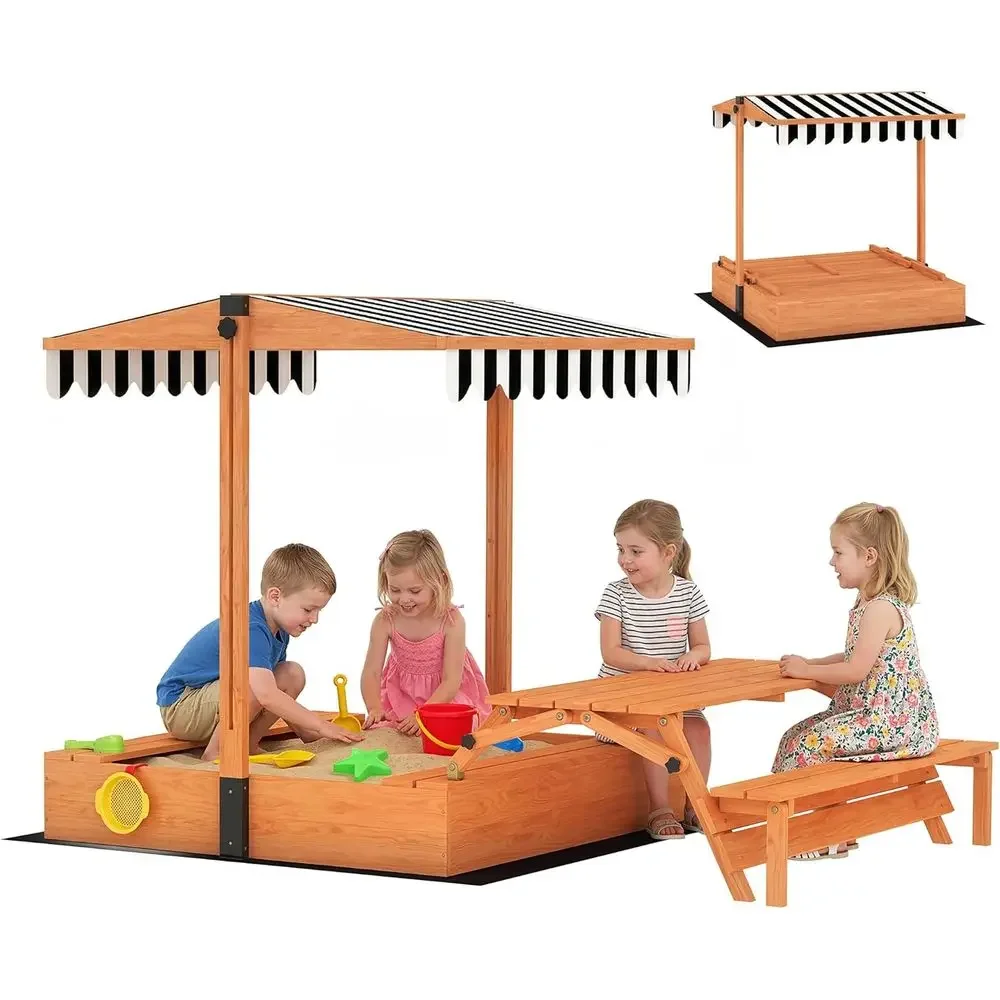 Piaskownica dla dzieci Qaba z  – Kids Outdoor Bench Table recenzja i cena