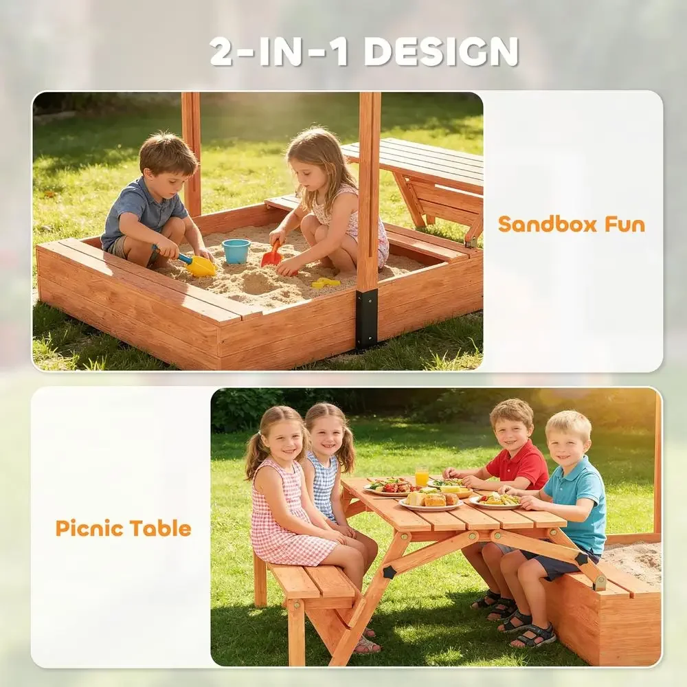 Piaskownica dla dzieci Qaba z  – Kids Outdoor Bench Table recenzja i cena