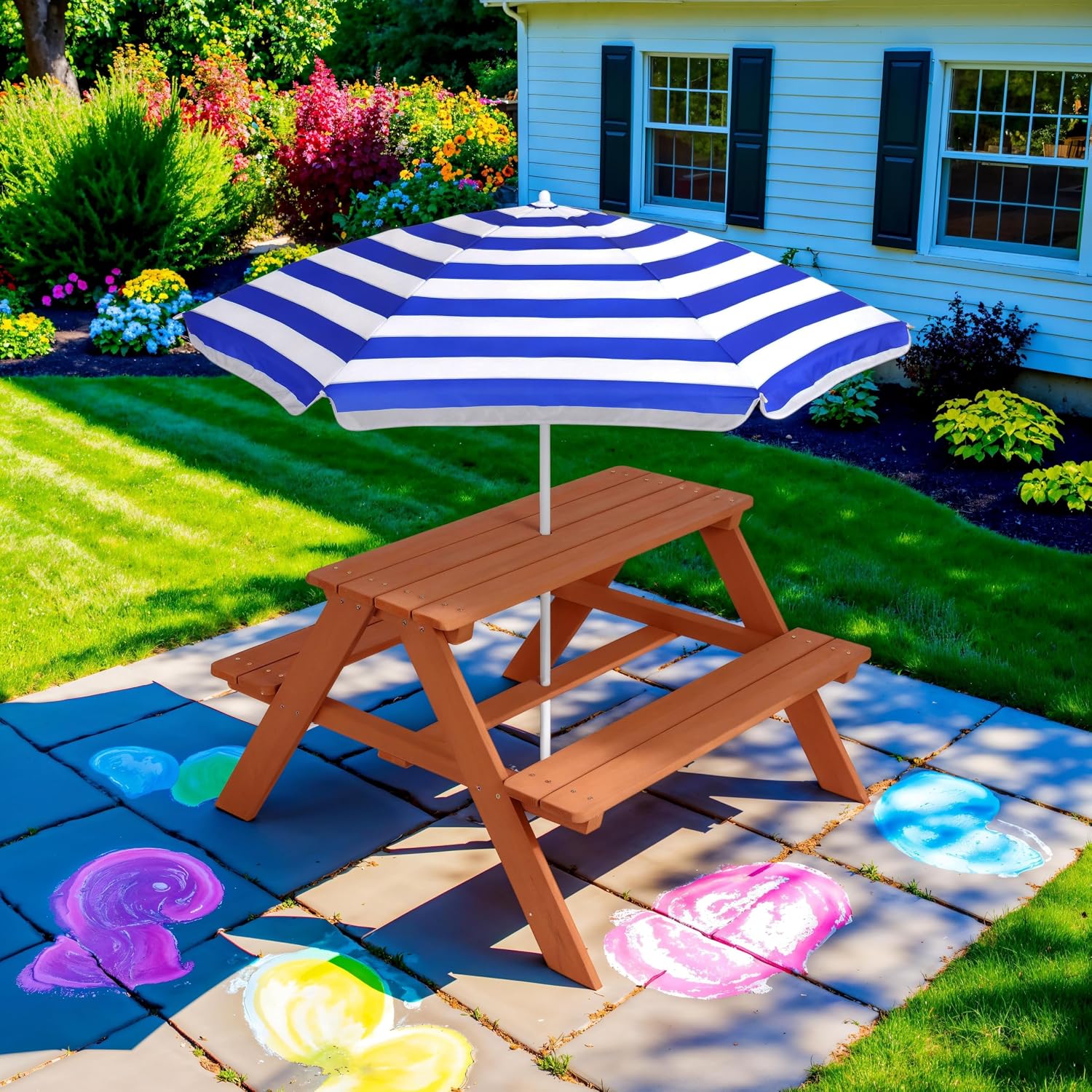 Drewniany stół piknikowy dla d – Kids Outdoor Bench Table recenzja i cena
